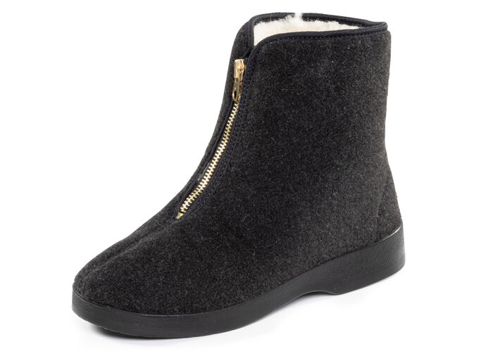 Haus-Stiefel mit praktischem Reissverschluss SCHWARZ