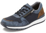 Rieker, bequeme Herren-Sneaker, Weite H, mit herausnehmbarem Fussbett BLAU-BRAUN
