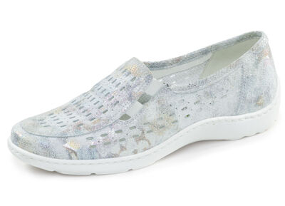 Waldläufer, sommerliche Damen-Slipper, Weite H, mit herausnehmbarem Fussbett 