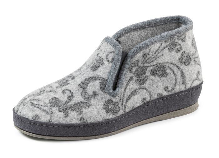 Floral bedruckter Wollfilz-Hausschuh 