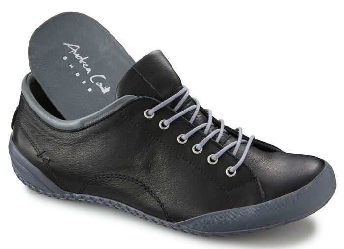 Andrea Conti, klassische Damen-Schn&uuml;rschuhe, mit herausnehmbarem Lederfussbett SCHWARZ