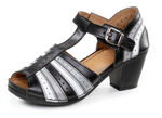 Gemini Stegspangen-Sandalette mit Zierlochung SCHWARZ-GRAU