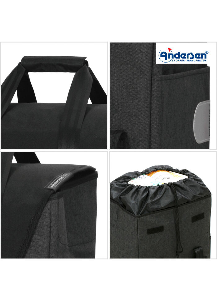 Andersen Einkaufsroller mit Sitzmöglichkeit SCHWARZ
