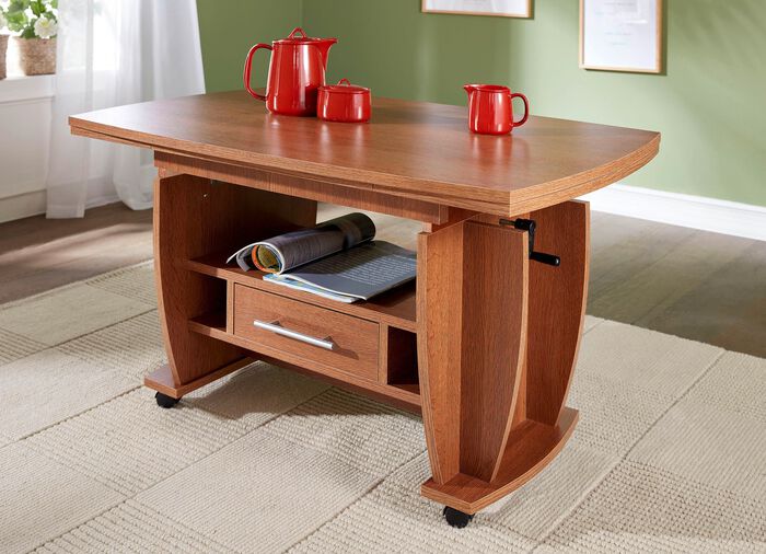 Moderner Couchtisch auf Rollen 