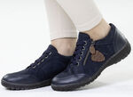 ELENA EDEN, bequeme Damen-Schnürschuhe, Weite G, mit herausnehmbarem Fussbett MARINE