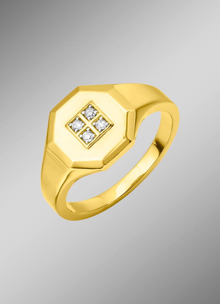 Exquisiter Herrenring mit 4 Diamanten 