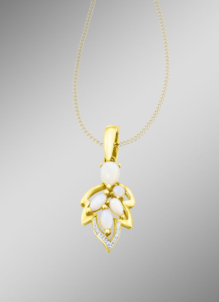 Anhänger mit Opal und Diamanten 