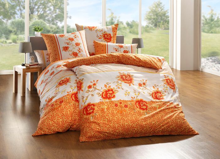Bettw&auml;sche-Garnitur mit Blumen-Motiv TERRA