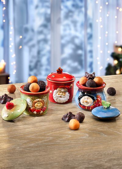 Festliche Porzellan-T&ouml;pfchen, 3er-Set 