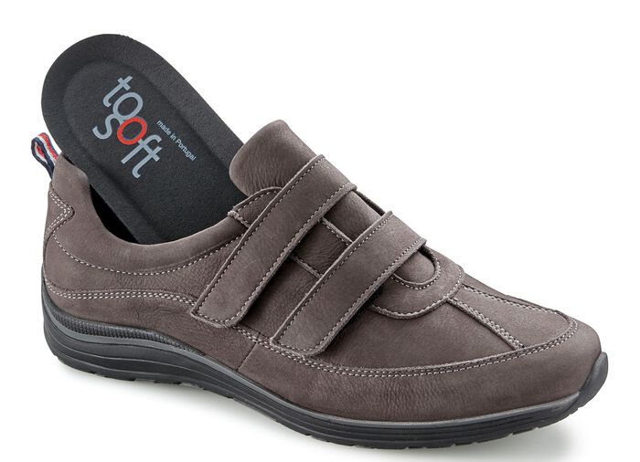 Toosoft Slipper mit verstellbaren Klettspangen GRAU