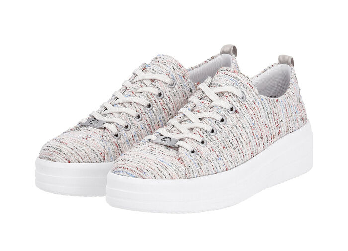 Remonte Sneaker aus effektvoll strukturiertem Textilmaterial WEISS-MULTICOLOR