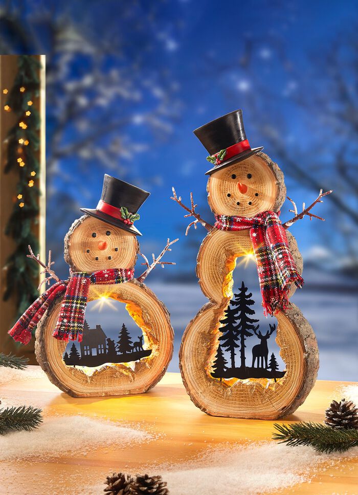 Beleuchteter Schneemann, batteriebetrieben 