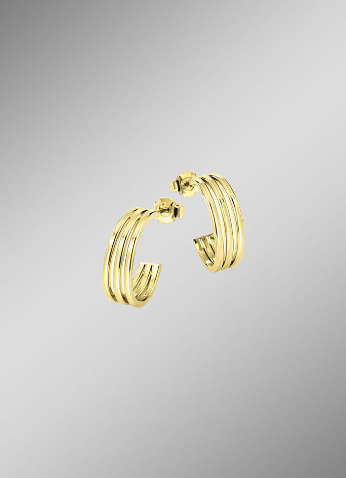 Elegante, vergoldete Creolen aus Silber 925/- fein 