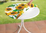 Spann-Tischdecke mit Sonnenblumen-Dessin 