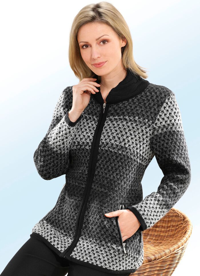 Strickjacke in Garnmix SCHWARZ-GRAFIT-GRAU