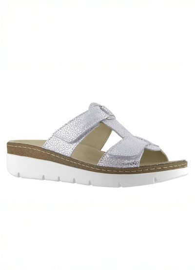 Klett-Pantolette &raquo;Cara&raquo; aus gepr&auml;gtem Echtleder 