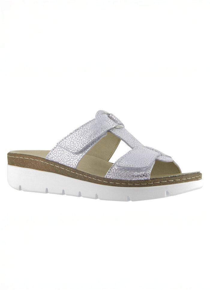 Klett-Pantolette &raquo;Cara&raquo; aus gepr&auml;gtem Echtleder 