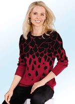 Pullover in Jacquard-Dessin ROT-SCHWARZ