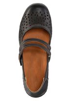 ELENA EDEN, sommerliche Damen-Spangenschuhe, Weite H, mit herausnehmbarem Fussbett SCHWARZ