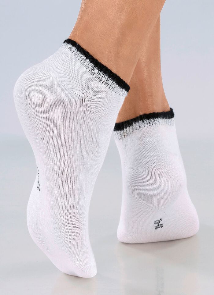 Sechserpack Sneakersocken mit Kontrastrand 