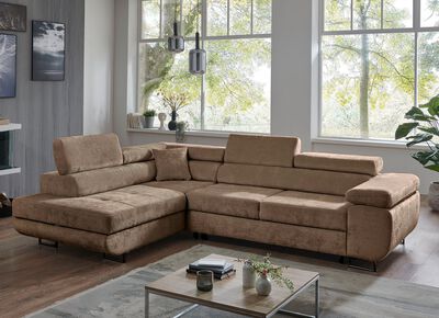 Polsterecke mit Bettfunktion und Bettkasten 