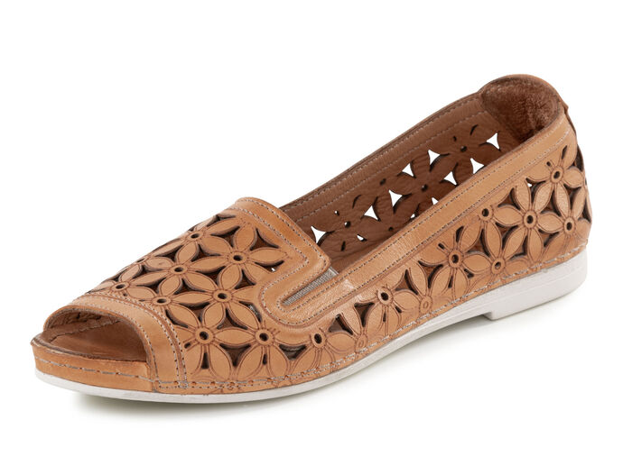 Gemini Slipper aus teilweise geprägtem Nappaleder ORANGE