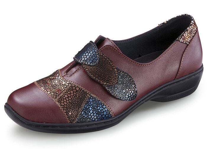 Slipper mit gl&auml;nzender Pr&auml;gung BORDEAUX