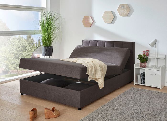 Polsterbett mit Kissen BRAUN
