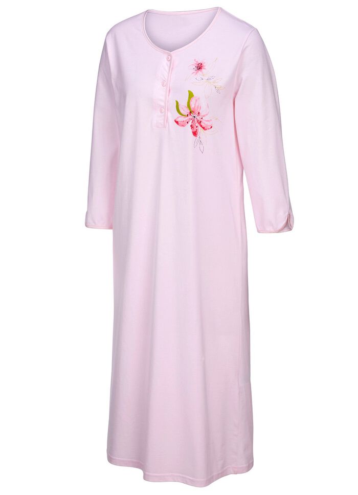 Zweierpack Nachthemden, 3/4-lange &Auml;rmel mit Knopfleiste 