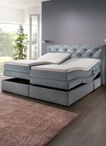Boxspringbett elektrisch verstellbar per Fernbedienung GRAU