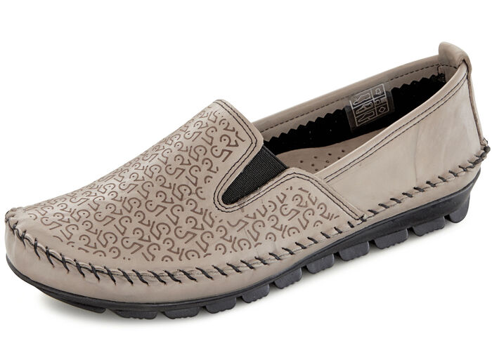 Gemini Mokassin-Slipper mit Zierprägung TAUPE
