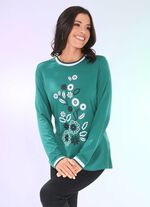 Shirt mit Kontrast-Druck in 2 Farben GR&Uuml;N