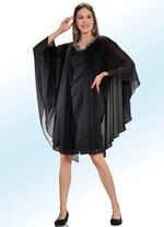 Kleid mit funkelnder Schmuckstein- und Perlenzier 