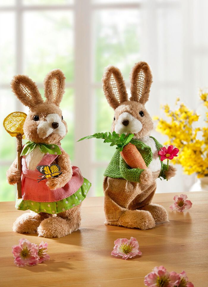 Hase aus Kunst- und Textilmaterial 