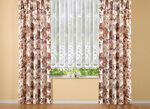 Blumenfenster-Store mit Blumengirlanden