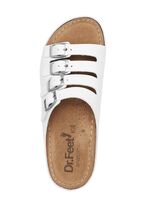 ELENA EDEN Pantolette aus teilweise perforiertem Nappaleder WEISS