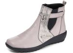 Gemini Stiefelette aus teilweise bedrucktem Rind-Nappaleder KIESEL