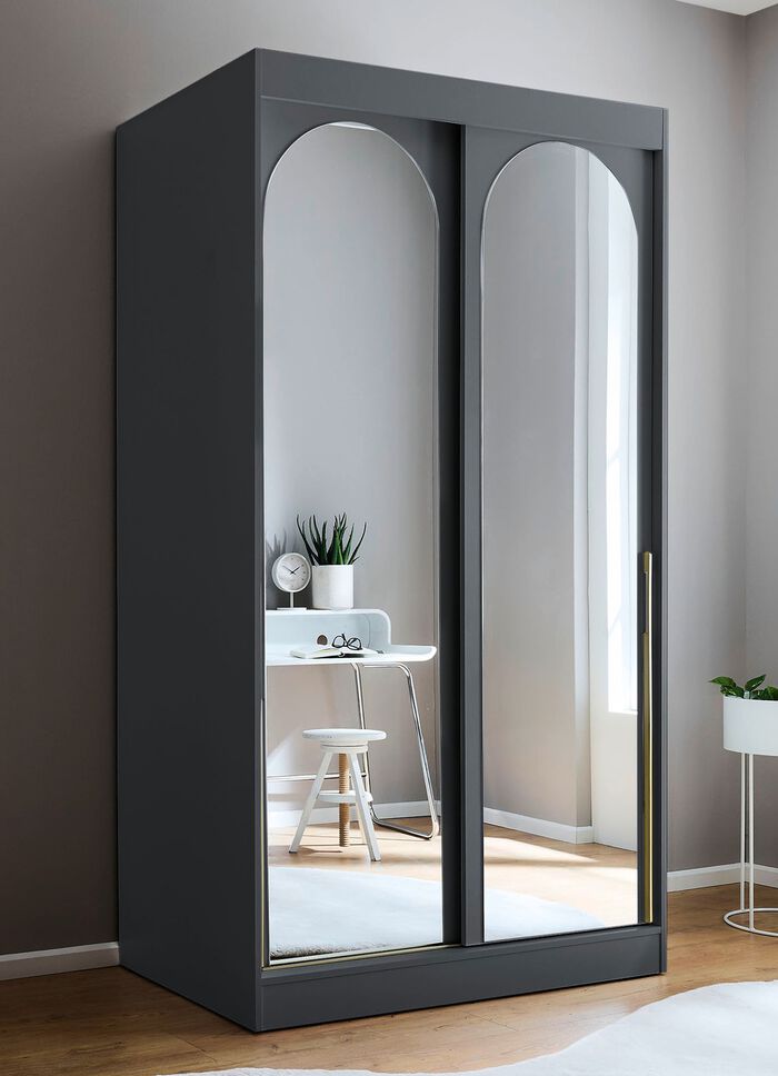 Moderner Schwebet&uuml;renschrank SCHWARZ