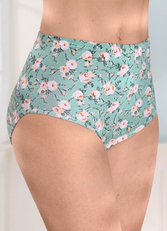 Viererpack Slips mit h&uuml;bschem Blumendessin 