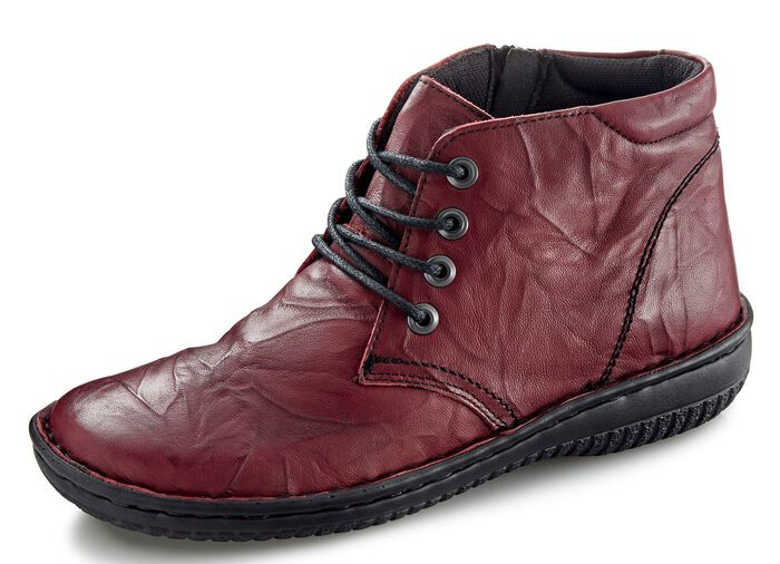ELENA EDEN, schicke Damen-Boots, Weite G, mit herausnehmbarem Fussbett BURGUND