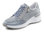 Rieker Schnür-Sneaker aus bedrucktem Synthetikmaterial HELLBLAU-SILBER