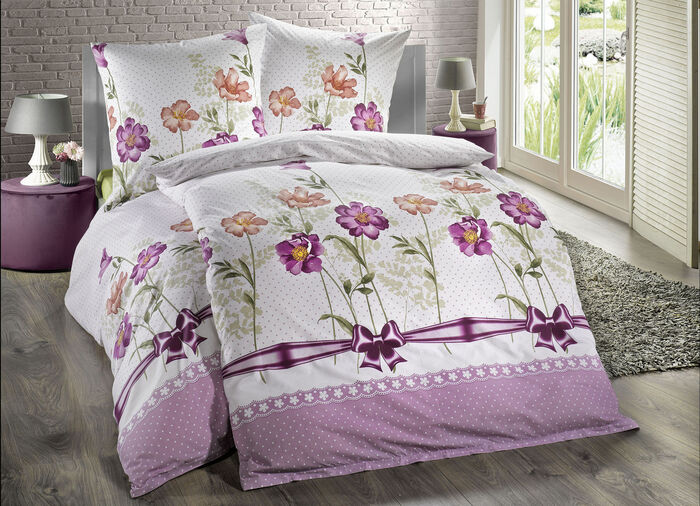 Renforcé-Bettwäsche-Garnitur mit Reissverschluss