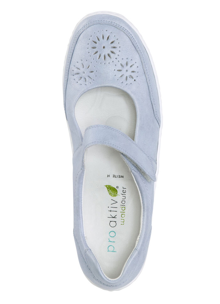 Waldläufer, bequeme Damen-Slipper, Weite H, mit herausnehmbarem Fussbett BLEU