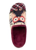 Laurina, klassische Damen-Hausschuhe, mit herausnehmbarem Fussbett ECRU-BUNT