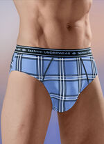 Viererpack Slips mit Elastikbund, kariert