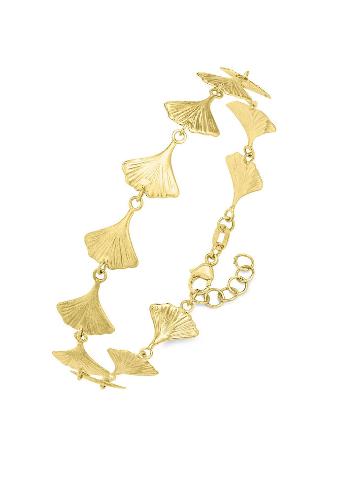 Mattiertes Armband mit Gl&uuml;cksbringer Ginkgoblatt 
