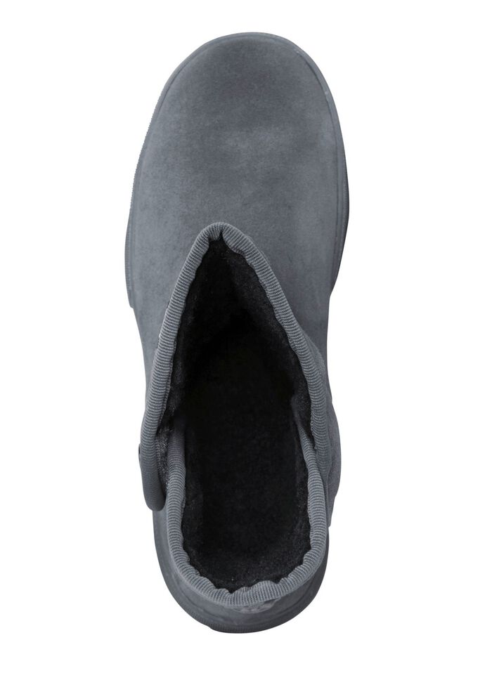 Stiefelette aus Veloursleder GRAU