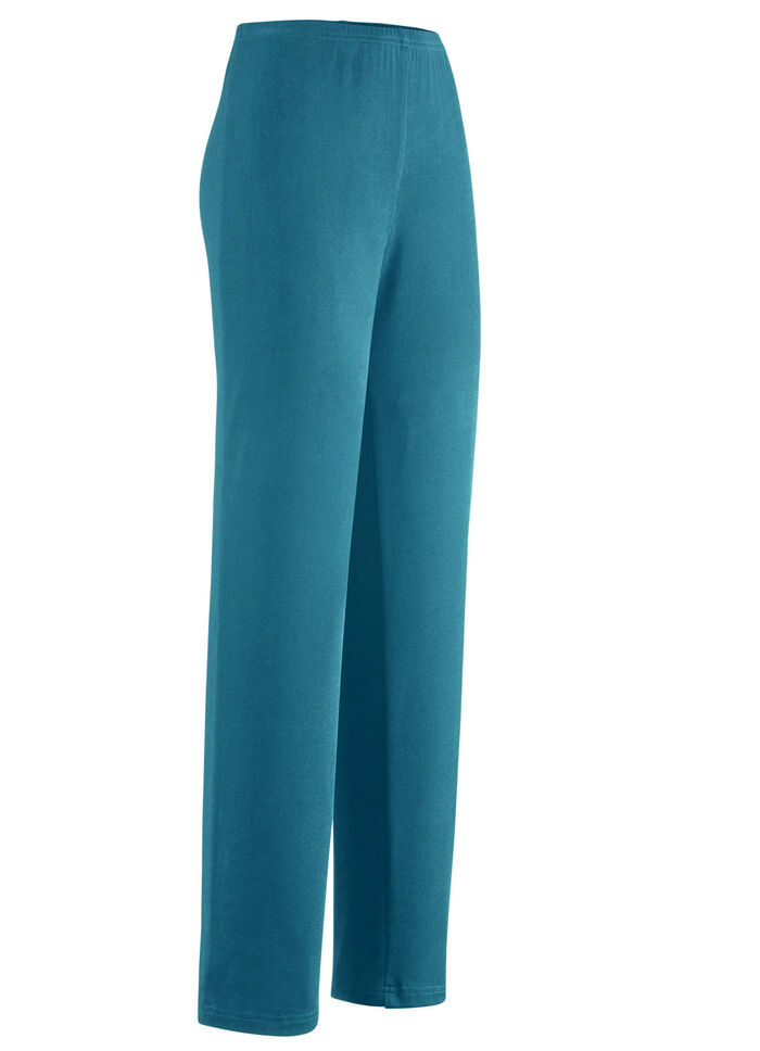 Hose mit edlem Glanz PETROL