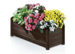 Pflanzkasten aus wetterbest&auml;ndigem Kunststoff BRAUN