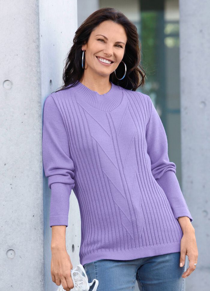 Pullover mit Schurwolle FLIEDER